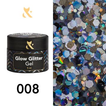 Гел лак Glow Glitter Gel 008