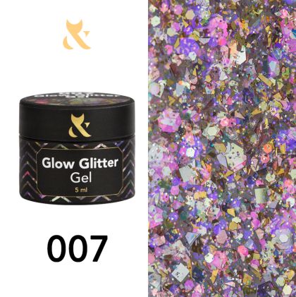 Гел лак Glow Glitter Gel 007