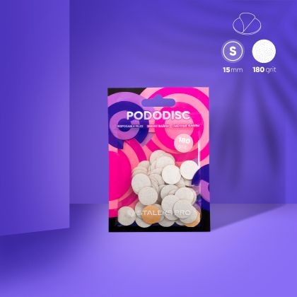 Сменяеми бели файлове за педикюрен диск PODODISC S EXPERT 180 грит, 50 бр.