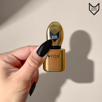 Гел лак F.O.X gel-polish Ultra Black,с Кератин 9ml